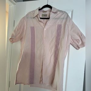 Men’s Cubavera Panel Short Sleeve Button Down Shirt